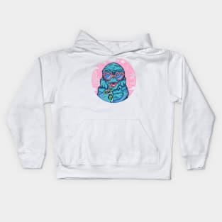 pink lagoon monster Kids Hoodie